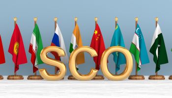 Photo of flags of the countries of the SCO (Shanghai Cooperation Organization) to illustrate the article 