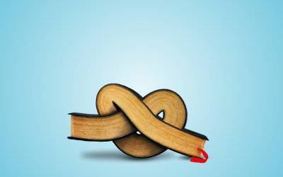 Graphic of a Bible twisted in knots to illustrate the article Twisting the Scriptures